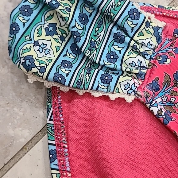 Lucky Brand Red and Green Paisley Bikini Bottoms - Picture 3 of 4